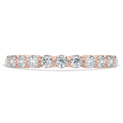 Round Lab Created Diamond Semi-Eternity Wedding Band Ring in Rose Gold (MVSXB1063-R)