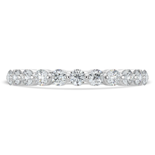 Round Lab Created Diamond Semi-Eternity Wedding Band Ring in White Gold (MVSXB1063-W)