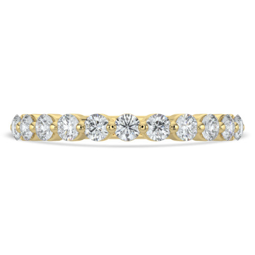 Round Lab Created Diamond Semi-Eternity Wedding Band Ring in Yellow Gold (MVSXB1063-Y)