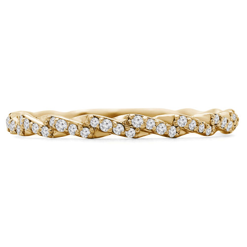 Round Lab Created Diamond Semi-Eternity Wedding Band Ring in Yellow Gold (MVSXB1064-Y)