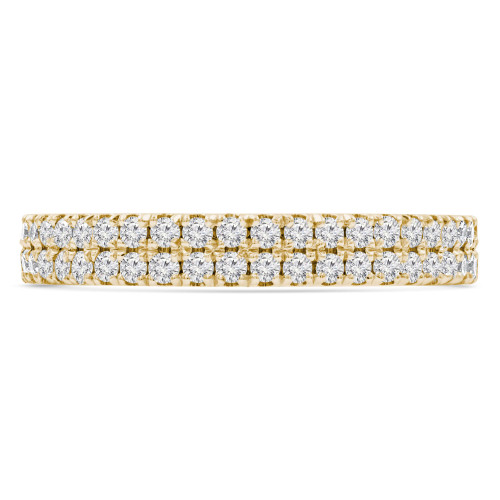 Round Lab Created Diamond 3/4 Way Two-row Semi-Eternity Wedding Band Ring in Yellow Gold (MVSXB1070-Y)