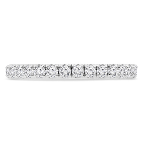Round Lab Created Diamond 3/4 Way Semi-Eternity Wedding Band Ring in White Gold (MVSXB1071-W)