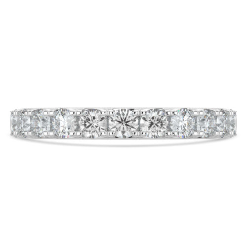 Round Lab Created Diamond 3/4 Way Semi-Eternity Wedding Band Ring in White Gold (MVSXB1072-W)