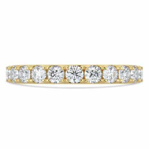 Round Lab Created Diamond 3/4 Way Semi-Eternity Wedding Band Ring in Yellow Gold (MVSXB1072-Y)
