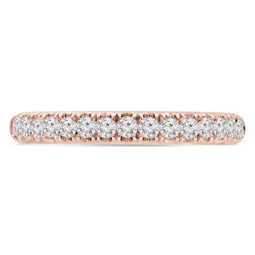 Round Lab Created Diamond Semi-Eternity Wedding Band Ring in Rose Gold (MVSXB1075-R)