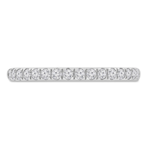 Round Lab Created Diamond 3/4 Way Semi-Eternity Wedding Band Ring in White Gold (MVSXB1080-W)