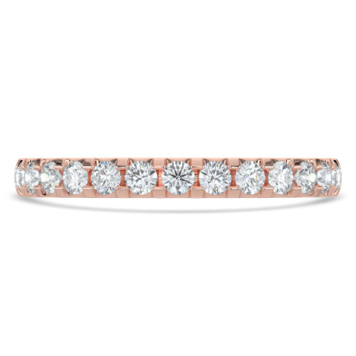 Round Lab Created Diamond 3/4 Way Semi-Eternity Wedding Band Ring in Rose Gold (MVSXB1082-R)