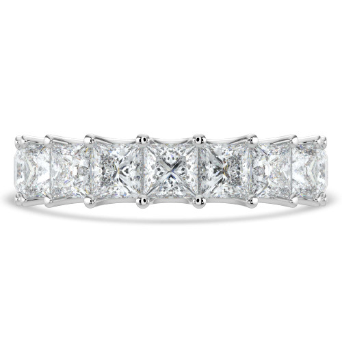 5 1/4 to 6 1/2 CTW Full Eternity Princess Lab Created Diamond Anniversary Wedding Band Ring in White Gold (MVSAR1012-W)