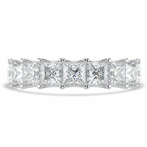 5 1/4 to 6 1/2 CTW Full Eternity Princess Lab Created Diamond Anniversary Wedding Band Ring in White Gold (MVSAR1012-W)