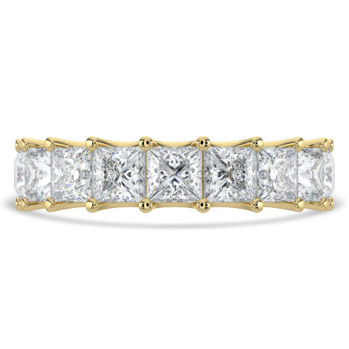 5 1/4 to 6 1/2 CTW Full Eternity Princess Lab Created Diamond Anniversary Wedding Band Ring in Yellow Gold (MVSAR1012-Y)