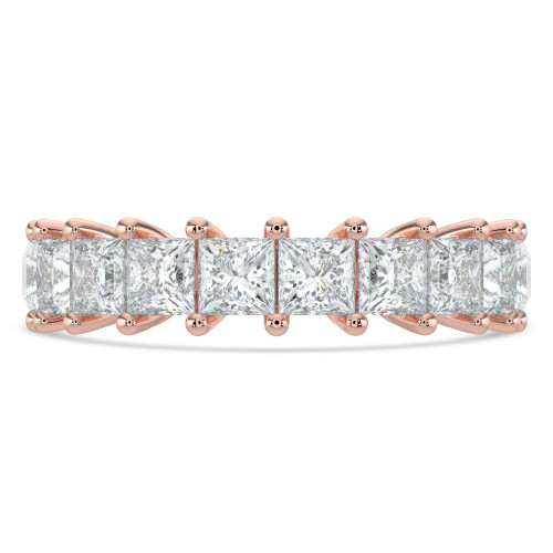 3 9/10 to 4 3/4 CTW Full Eternity Princess Lab Created Diamond Anniversary Wedding Band Ring in Rose Gold (MVSAR1013-R)