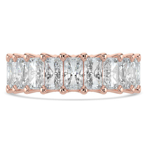 5 4/5 to 7 1/3 CTW Full Eternity Radiant Lab Created Diamond Anniversary Wedding Band Ring in Rose Gold (MVSAR1014-R)