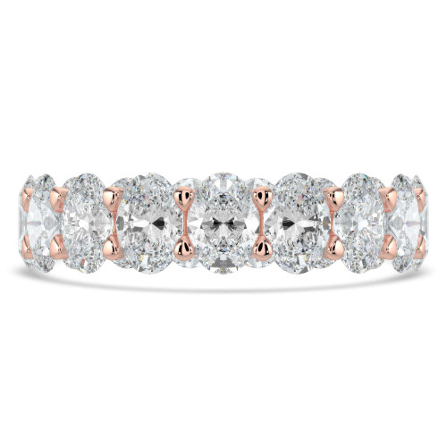 4 7/8 to 6 1/10 CTW Full Eternity Oval Lab Created Diamond Anniversary Wedding Band Ring in Rose Gold (MVSAR1015-R)
