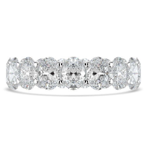 4 7/8 to 6 1/10 CTW Full Eternity Oval Lab Created Diamond Anniversary Wedding Band Ring in White Gold (MVSAR1015-W)
