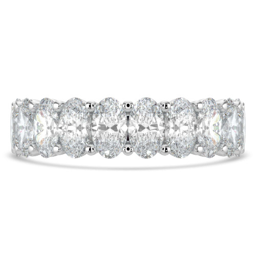 3 1/3 to 4 1/4 CTW Full Eternity Oval Lab Created Diamond Anniversary Wedding Band Ring in White Gold (MVSAR1016-W)