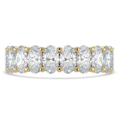 3 1/3 to 4 1/4 CTW Full Eternity Oval Lab Created Diamond Anniversary Wedding Band Ring in Yellow Gold (MVSAR1016-Y)