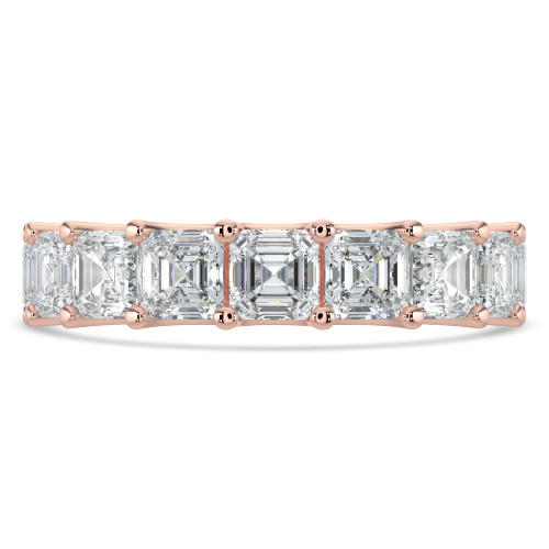 5 7/8 to 7 2/5 CTW Full Eternity Asscher Lab Created Diamond Anniversary Wedding Band Ring in Rose Gold (MVSAR1017-R)