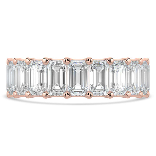 5 4/5 to 7 1/3 CTW Full Eternity Emerald Lab Created Diamond Anniversary Wedding Band Ring in Rose Gold (MVSAR1018-R)
