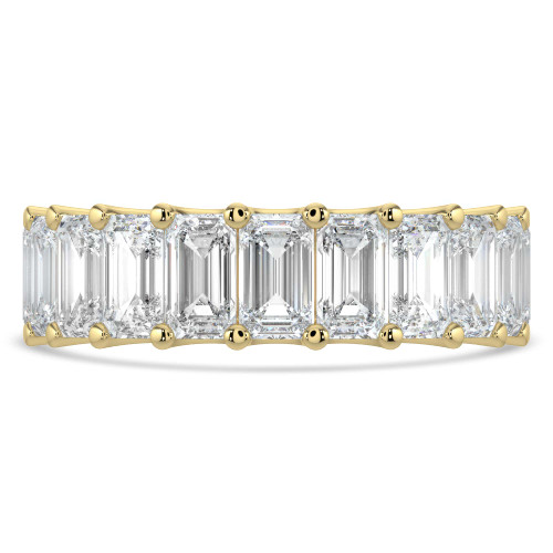 5 4/5 to 7 1/3 CTW Full Eternity Emerald Lab Created Diamond Anniversary Wedding Band Ring in Yellow Gold (MVSAR1018-Y)