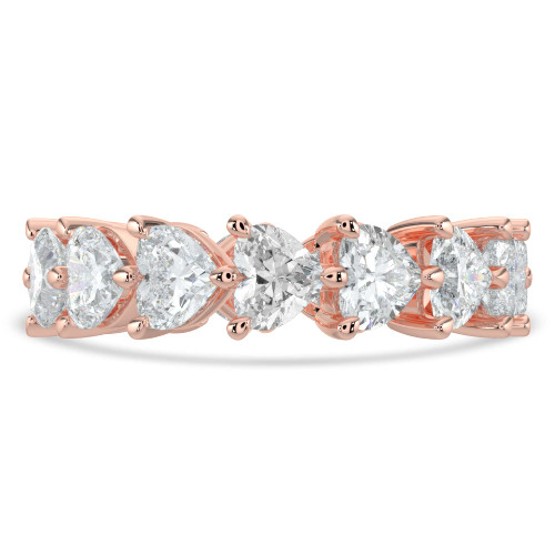 4 1/10 to 5 1/3 CTW Full Eternity Heart Lab Created Diamond Anniversary Wedding Band Ring in Rose Gold (MVSAR1019-R)