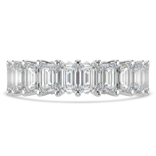4 2/5 to 5 2/5 CTW Full Eternity Emerald Lab Created Diamond Anniversary Wedding Band Ring in White Gold (MVSAR1021-W)