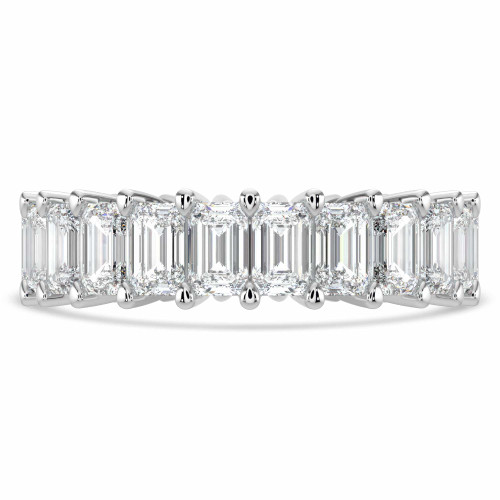 4 2/5 to 5 2/5 CTW Full Eternity Emerald Lab Created Diamond Anniversary Wedding Band Ring in White Gold (MVSAR1021-W)