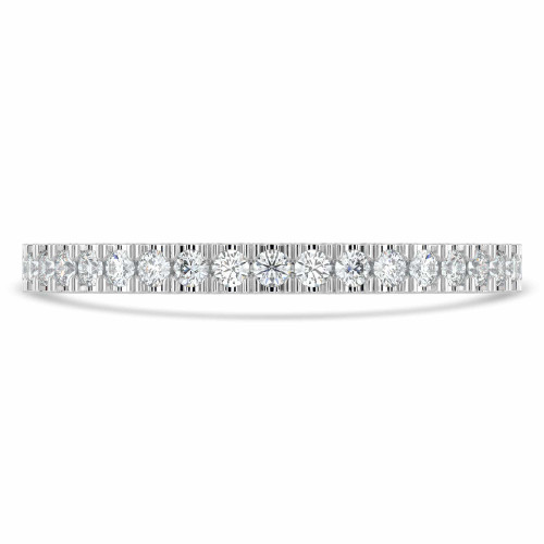 Round Diamond Semi-Eternity Wedding Band Ring in White Gold (MVSXB0006-W)
