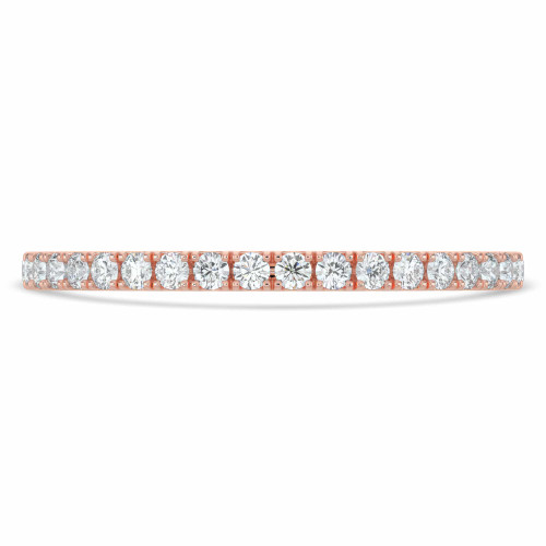 Round Diamond Semi-Eternity Wedding Band Ring in Rose Gold (MVSXB0017-R)
