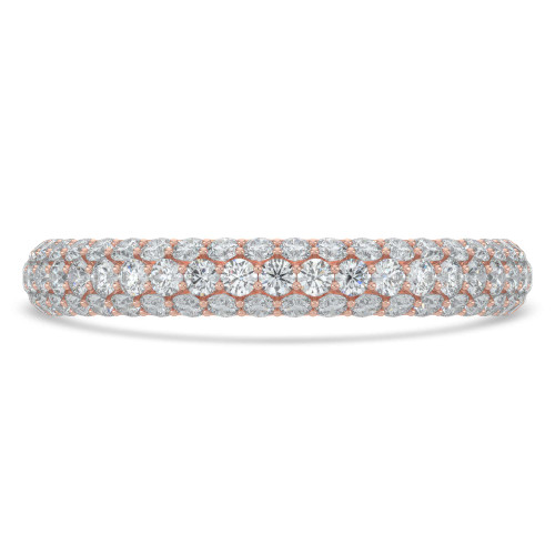 Round Diamond Semi-Eternity Wedding Band Ring in Rose Gold (MVSXB0037-R)