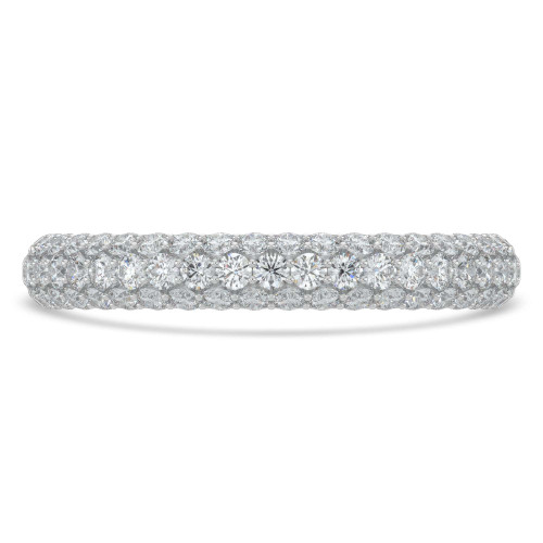 Round Diamond Semi-Eternity Wedding Band Ring in White Gold (MVSXB0037-W)