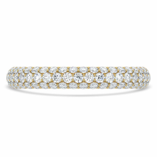 Round Diamond Semi-Eternity Wedding Band Ring in Yellow Gold (MVSXB0037-Y)
