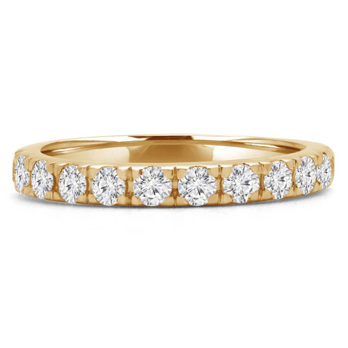 Round Diamond Semi-Eternity Wedding Band Ring in Yellow Gold (MVSXB0039-Y)