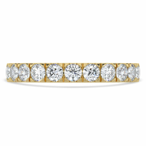 Round Diamond Semi-Eternity Wedding Band Ring in Yellow Gold (MVSXB0039-Y)
