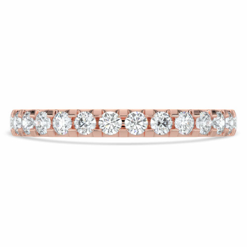 Round Diamond Semi-Eternity Wedding Band Ring in Rose Gold (MVSXB0053-R)
