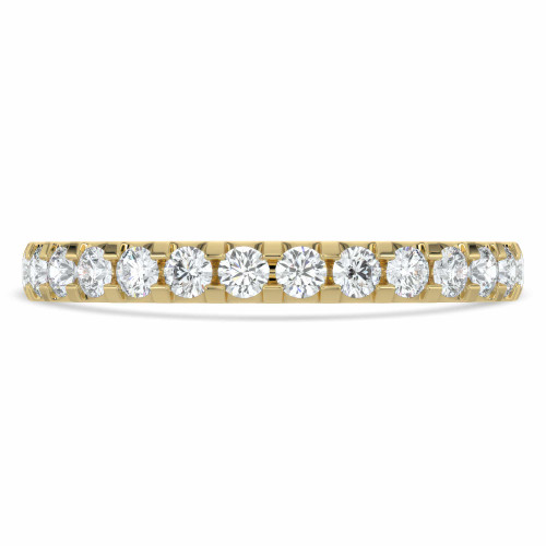 Round Diamond Semi-Eternity Wedding Band Ring in Yellow Gold (MVSXB0053-Y)