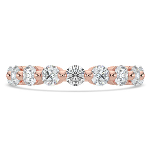 Round Diamond Semi-Eternity Wedding Band Ring in Rose Gold (MVSXB0054-R)