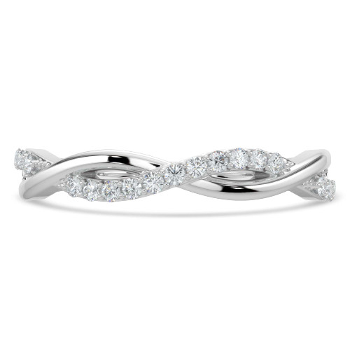 Round Diamond Semi-Eternity Wedding Band Ring in White Gold (MVSXB0056-W)