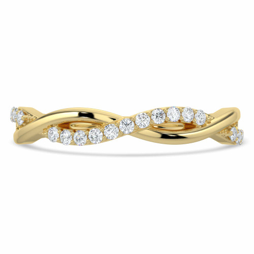 Round Diamond Semi-Eternity Wedding Band Ring in Yellow Gold (MVSXB0056-Y)