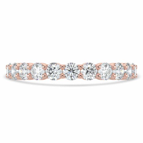 Round Diamond Semi-Eternity Wedding Band Ring in Rose Gold (MVSXB0058-R)