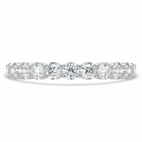 Round Diamond Semi-Eternity Wedding Band Ring in White Gold (MVSXB0058-W)