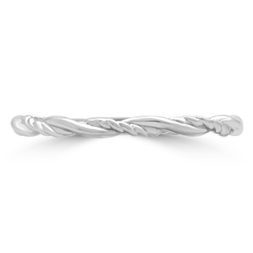 Twist Classic Wedding Band Ring in White Gold (MVSXB0059-W)
