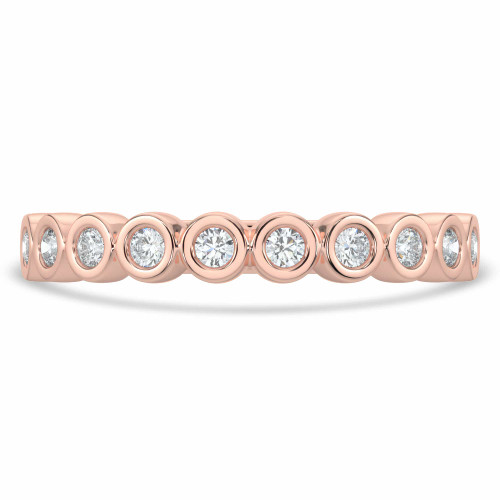 Round Diamond Semi-Eternity Wedding Band Ring in Rose Gold (MVSXB0061-R)