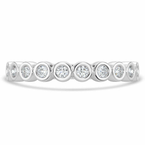 Round Diamond Semi-Eternity Wedding Band Ring in White Gold (MVSXB0061-W)