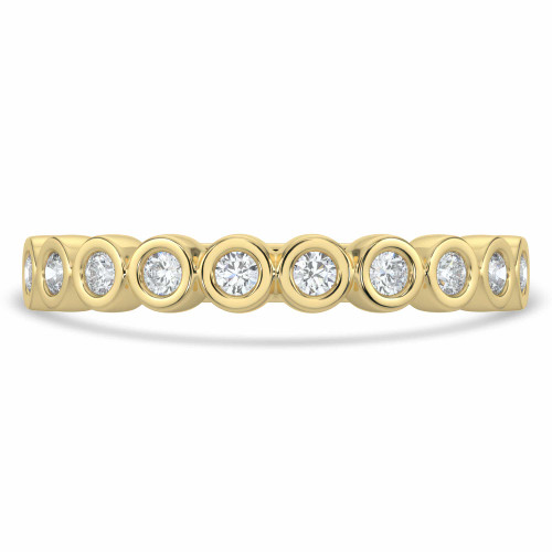 Round Diamond Semi-Eternity Wedding Band Ring in Yellow Gold (MVSXB0061-Y)