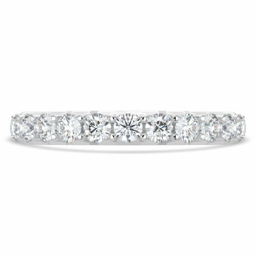 Round Diamond Semi-Eternity Wedding Band Ring in White Gold (MVSXB0062-W)