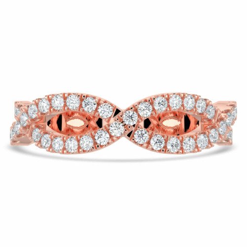 Round Diamond Open Infinity Semi-Eternity Wedding Band Ring in Rose Gold (MVSXB0067-R)