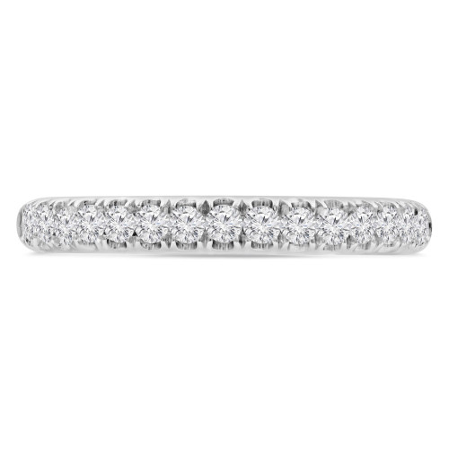 Round Diamond Semi-Eternity Wedding Band Ring in White Gold (MVSXB0075-W)