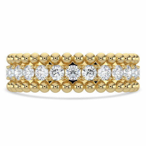 Round Diamond Semi-Eternity Wedding Band Ring in Yellow Gold (MVSXB0076-Y)