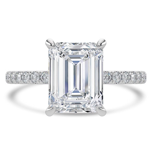 1.81 CTW Emerald Lab Created Diamond Hidden Halo Solitaire with Accents Engagement Ring With an IGI Certified 1.5 CT VS1 D Center in 14K White Gold (MVSHE1461-W)