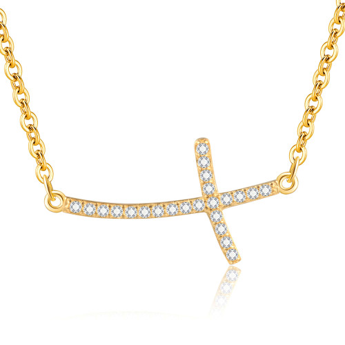 1/10 CTW Round White Zircon Yellow Symbolic Pendant Necklace in 0.925 Sterling Silver With Chain (MDS170383)